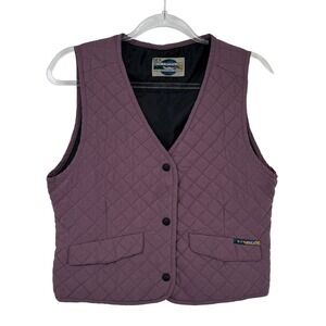 EXOFFICIO Quilted Outdoor Vest Womens Small Purple Snap Front Pockets Gorpcore